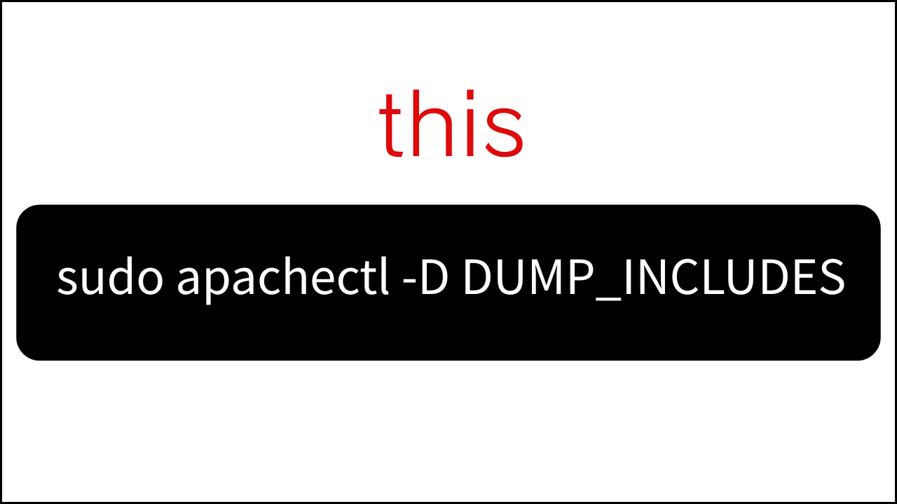 使用中のhttpd.confを確認するコマンド